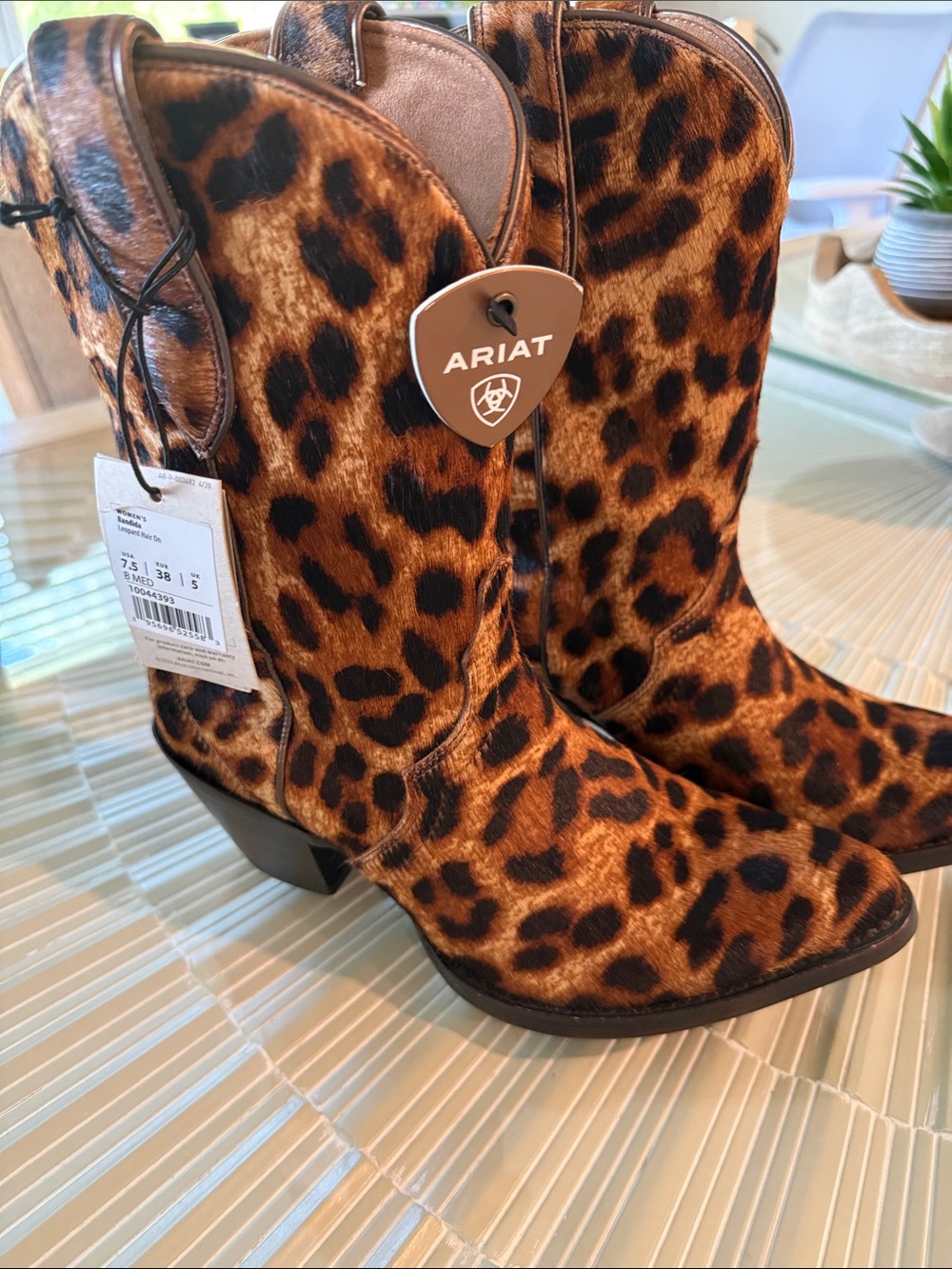 Ariat Leopard-Pattern Brown Western Boots